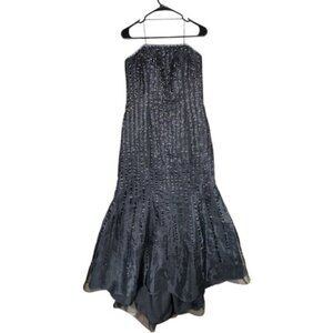 Mori Lee Madeline Gardner Evening Gown 11 12 Women Black Mermaid Trumpet Sequin